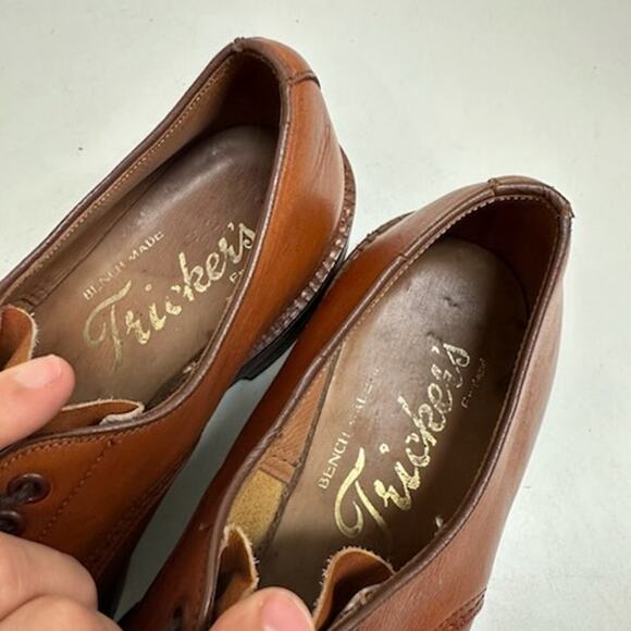 VTG RARE Tricker's Tramping Shoe Brown Derby 7278 Benchmade England UK 9 / US 10 - Picture 7 of 10